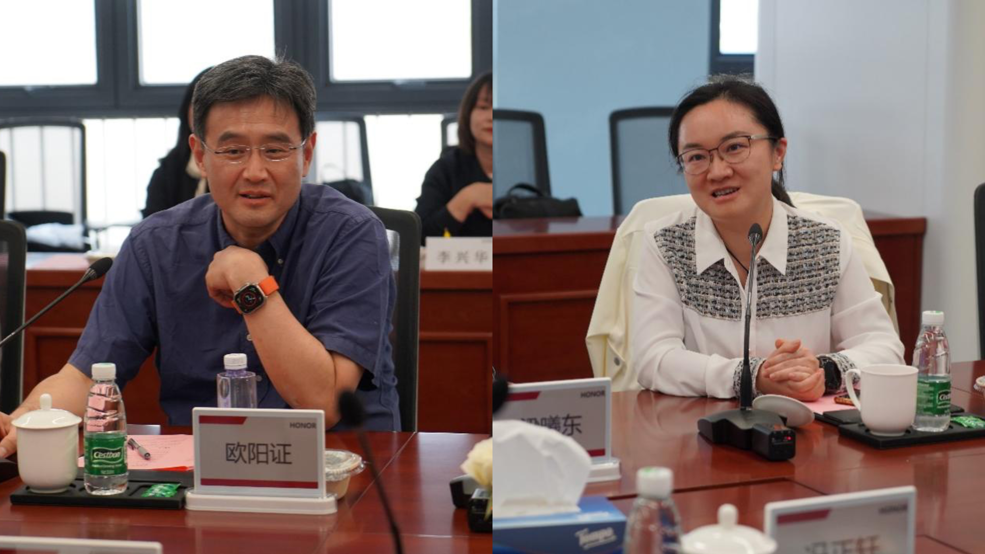 20230309-新葡萄官网AMG书院一行赴深圳调研-书院管理中心-欧阳证(左)、苏芃发言.jpg