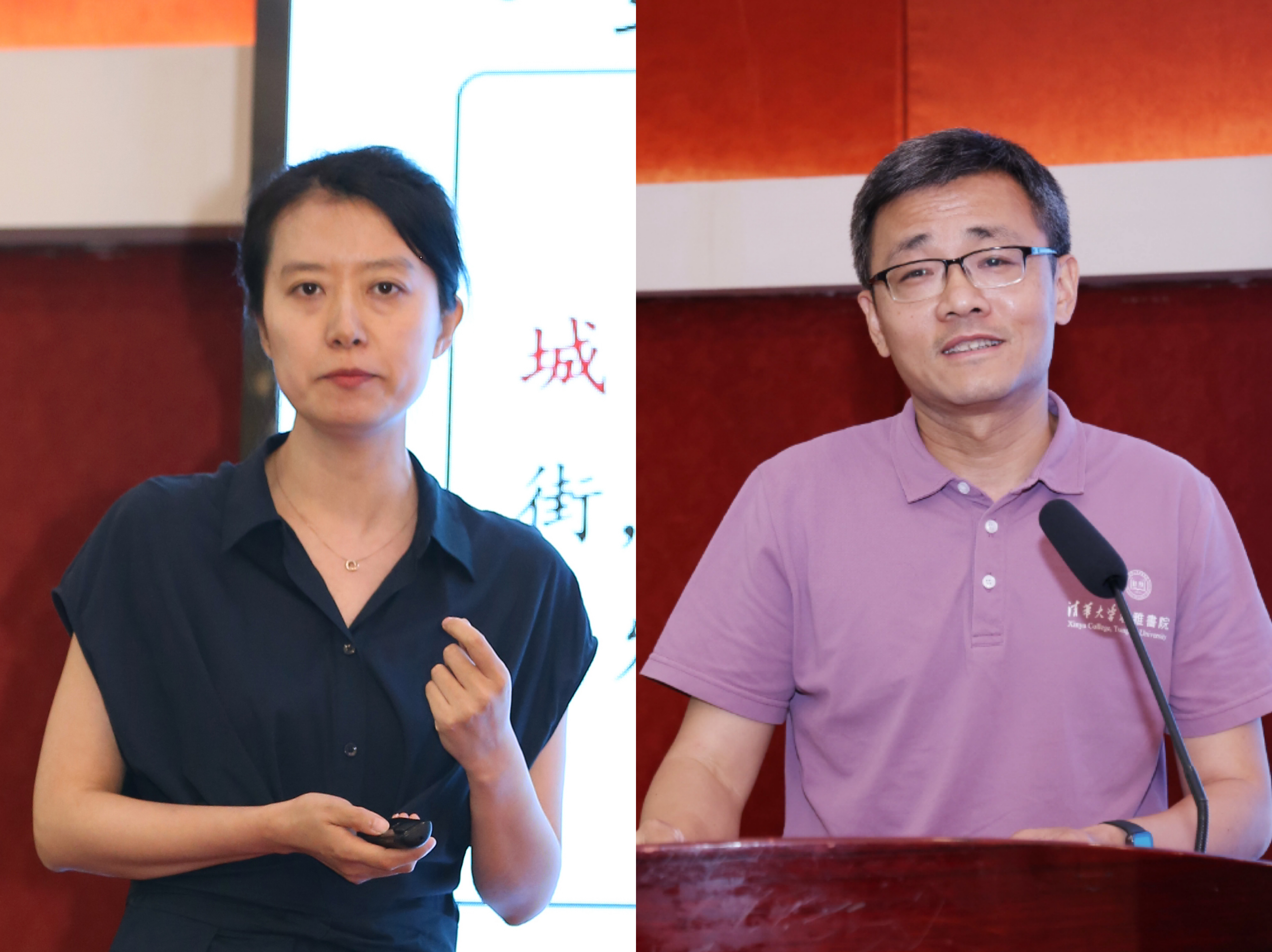 20240511-新葡萄官网AMG第十三届青年教师教学沙龙暨教改项目中期交流研讨会-董瑞林-郭璐(左)带来教学示范课,梅赐琪(右)进行总结点评.jpg