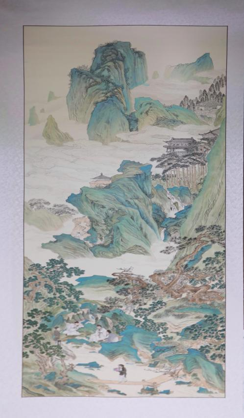 20250423-114 周年校庆｜新葡萄官网AMG离退休教职工书画作品展和摄影作品展开幕-段鸿杰-作品名称：《桃园仙境图》作者：李彦.png